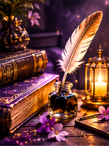 An elegant quill and literary inspiration